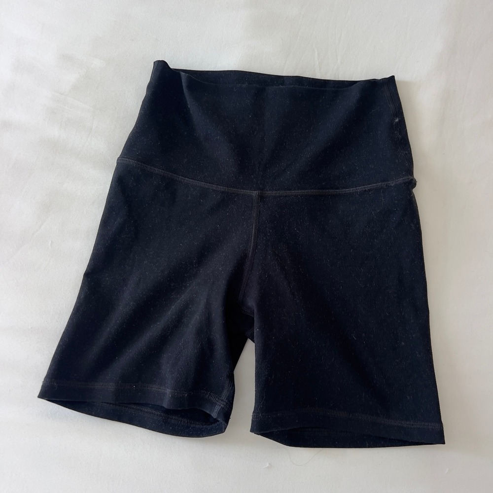 Set Active Womens Onyx Black High Waisted Biker Shorts Size Small
